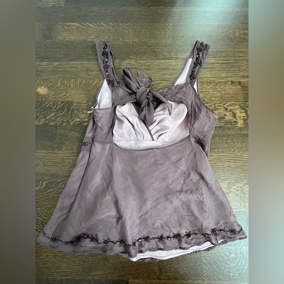 TED BAKER Silk purple Beaded sleeveless blouse size - Picture 12 of 13